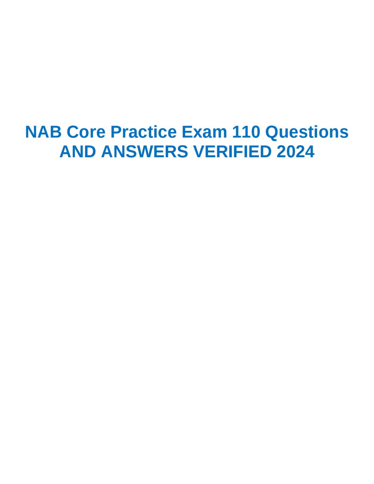 nab core exam questions and answers