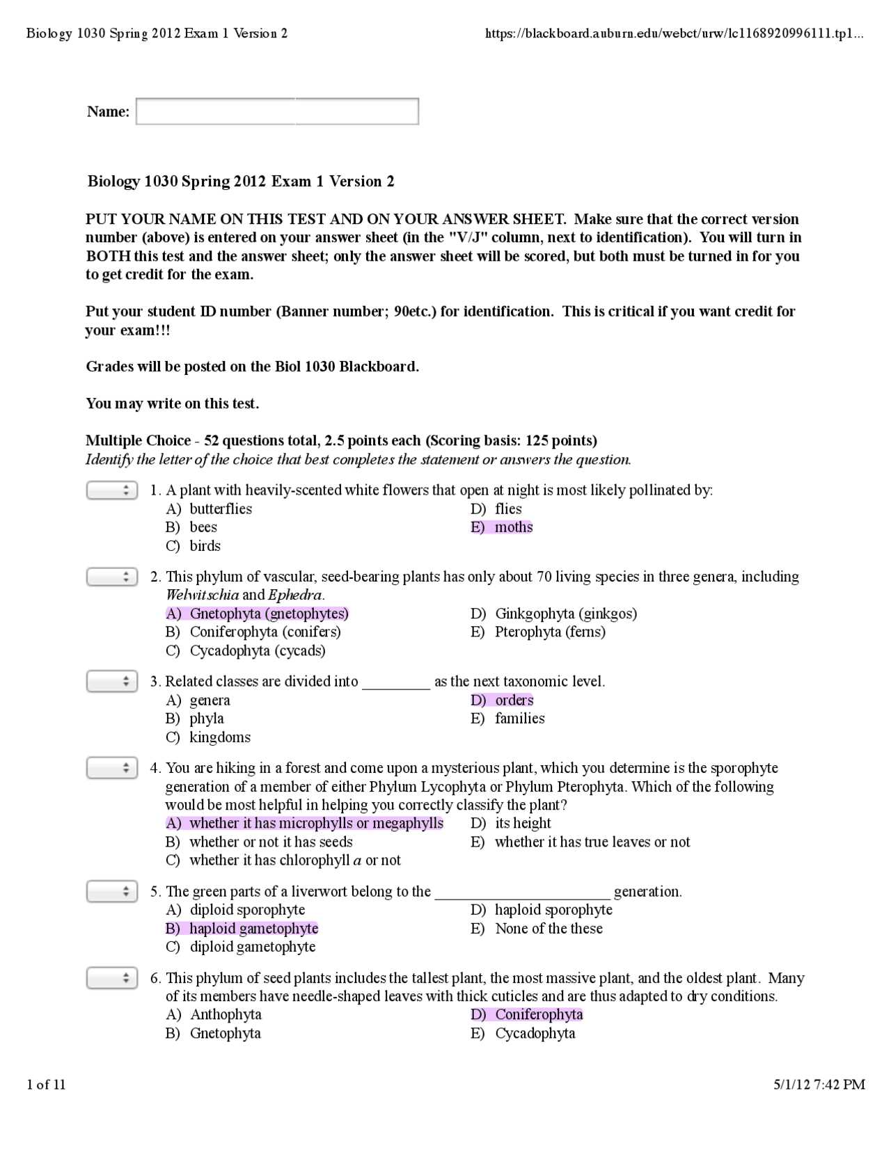 mastering biology exam 1