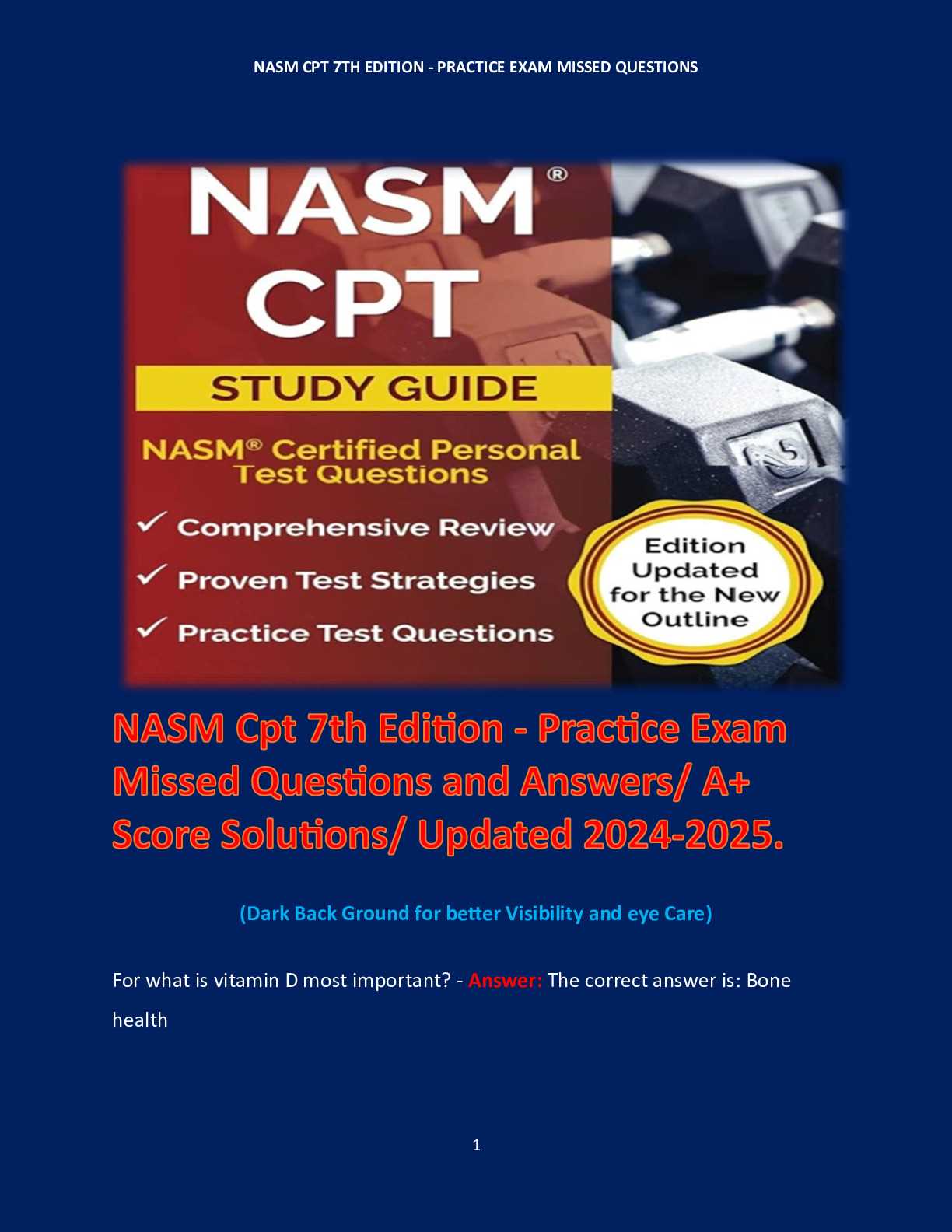 nasm cpt exam answers