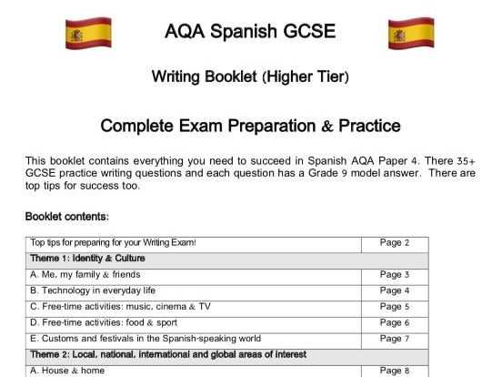 national spanish exam answers