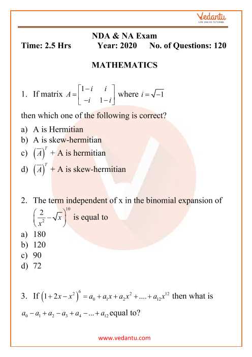 nda exam questions and answers