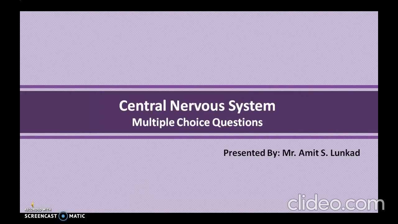 nervous system multiple choice questions and answers