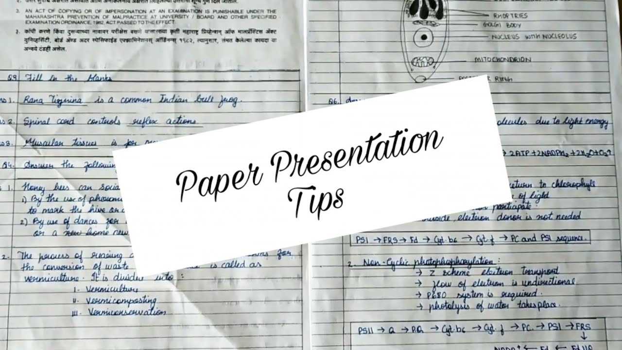 how to present answers in board exams