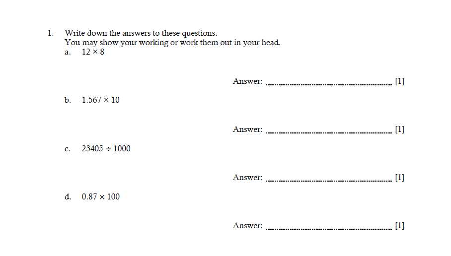 year 10 entrance exam papers with answers