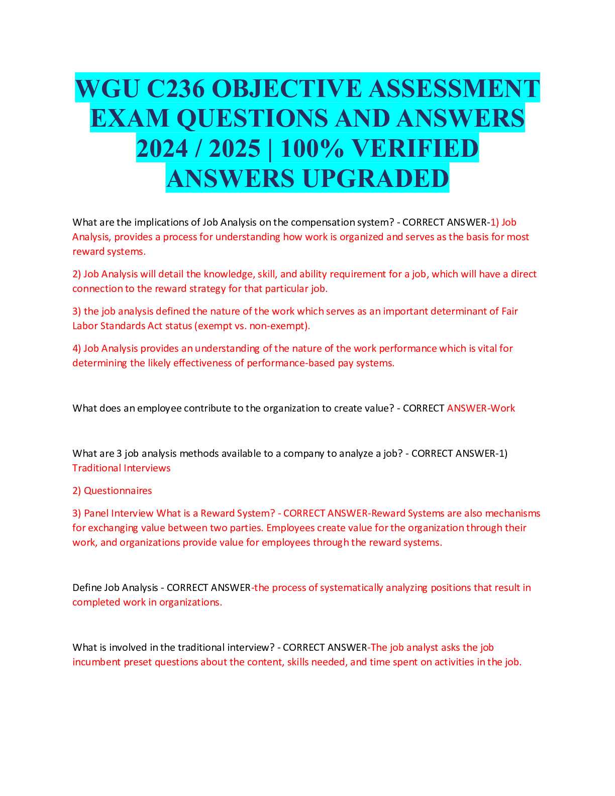 wgu exam answers