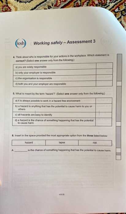 iosh exam questions and answers