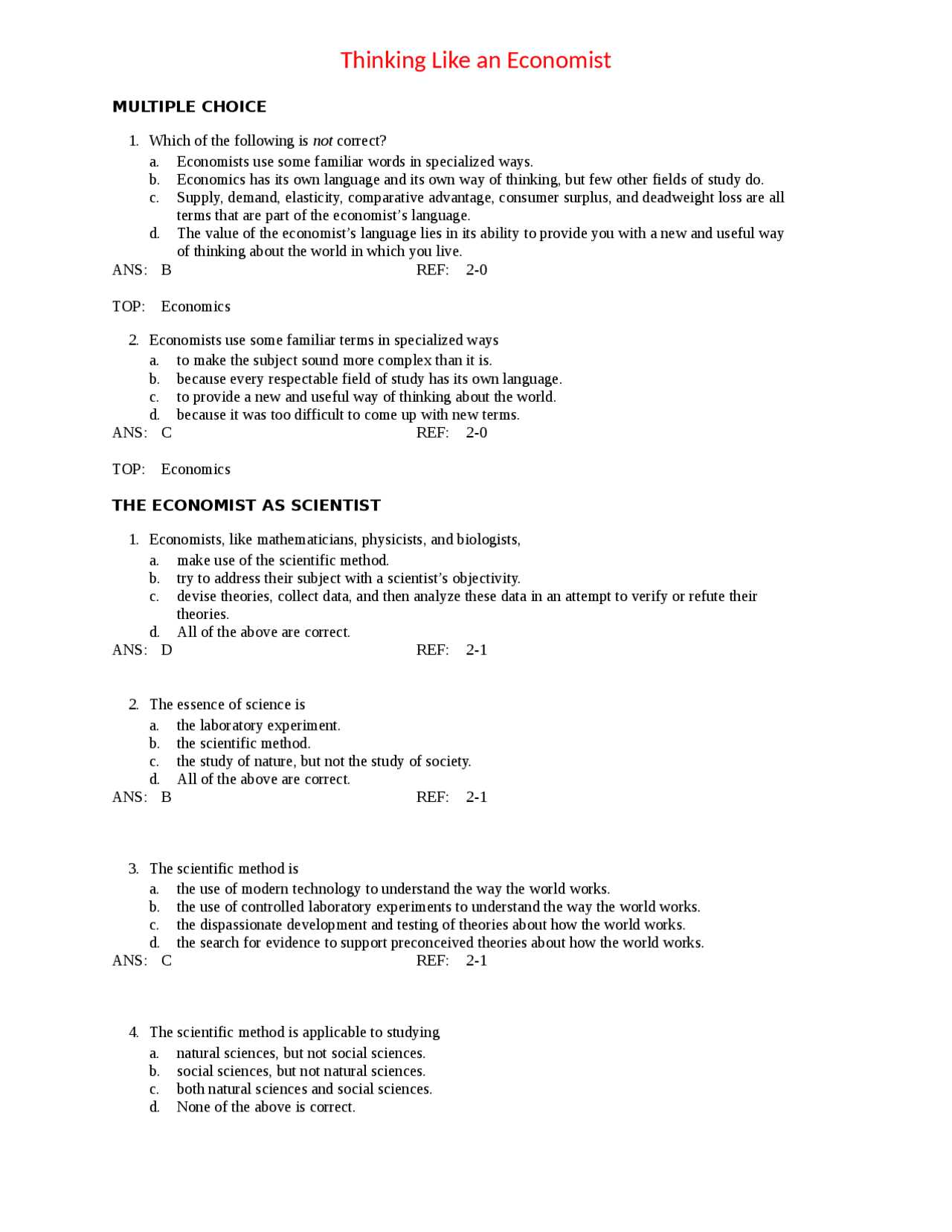 economics 2301 exam 1