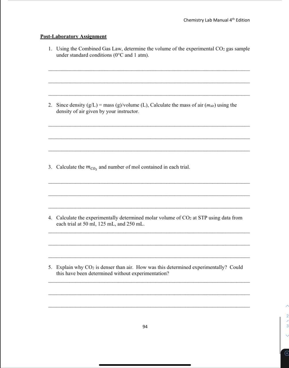 small scale chemistry laboratory manual answers