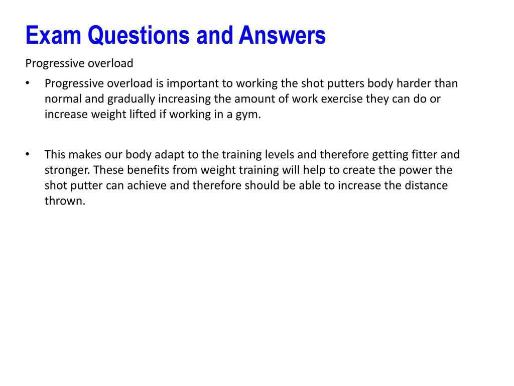 weight training exam answers