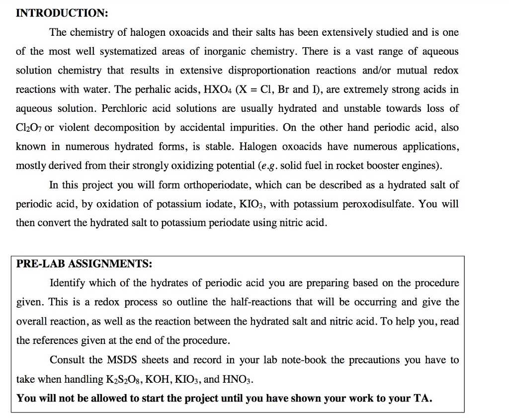 answer the following questions that relate to the chemistry of halogen oxoacids