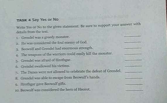 grendel test questions and answers