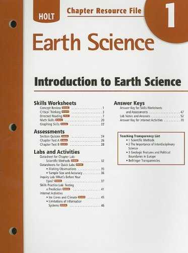 earth science chapter 1 test answers