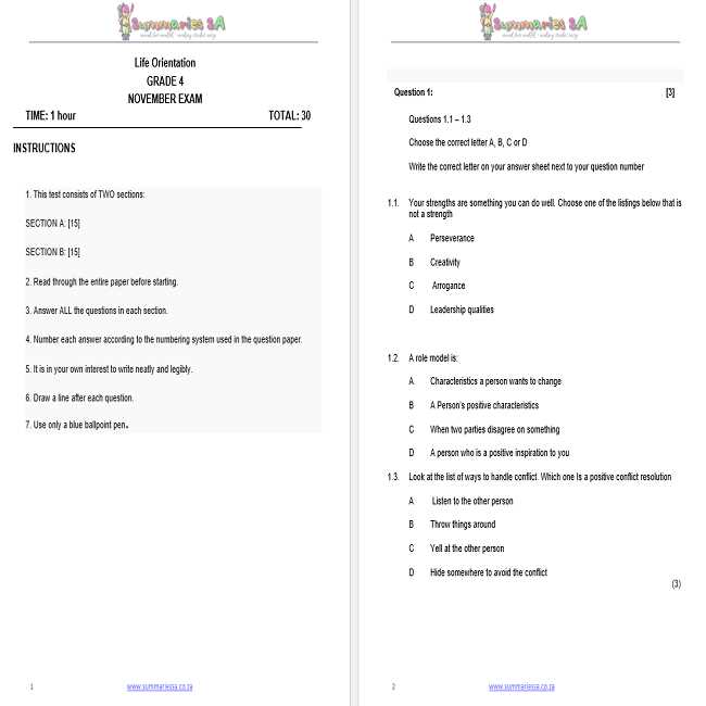 p4 exam answers