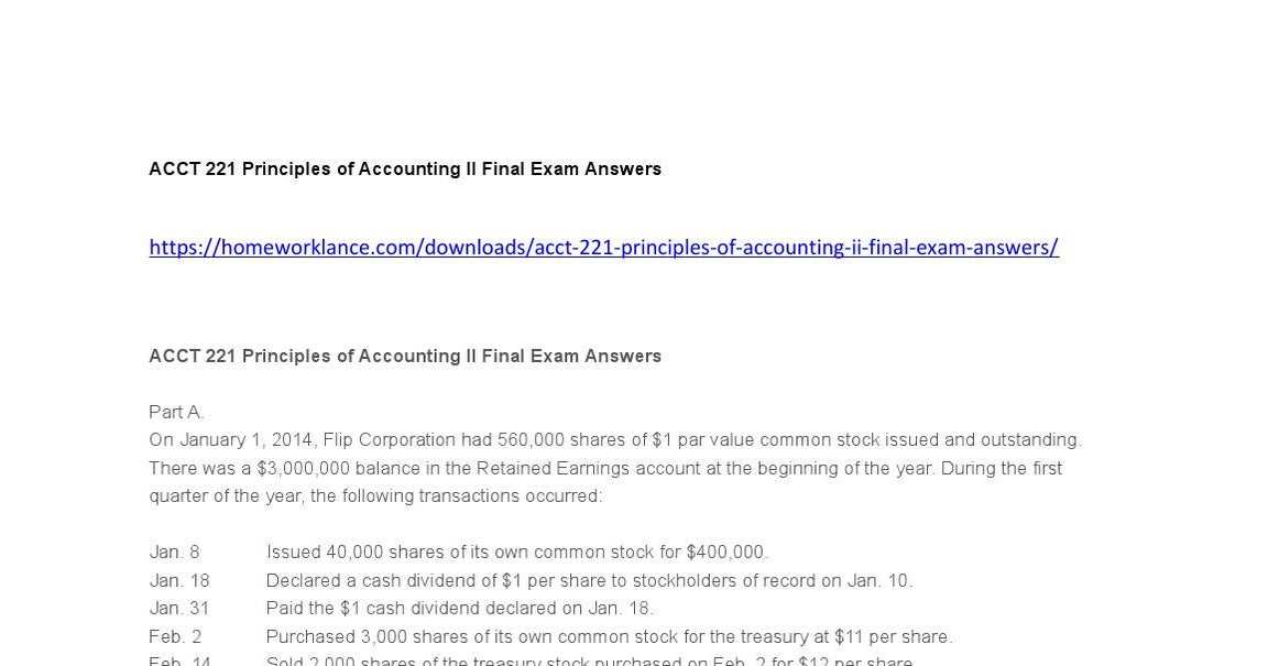 accounting 2 final exam answers