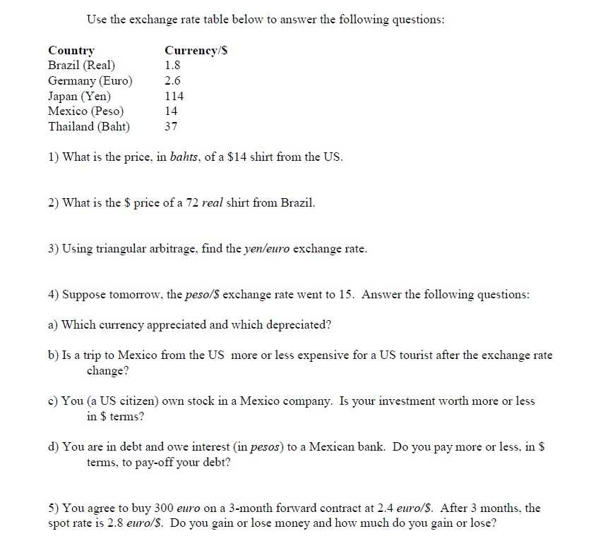 foreign exchange exam questions and answers