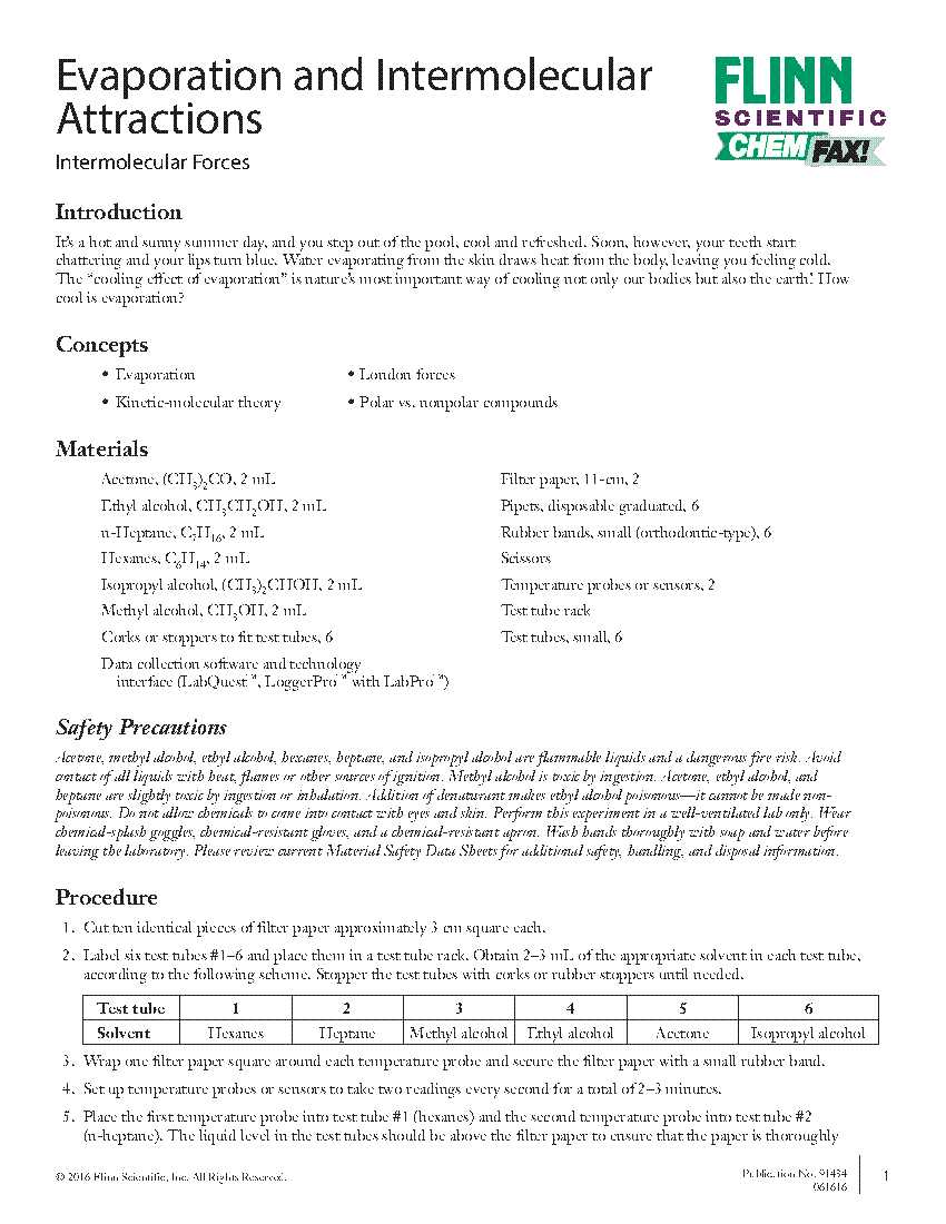 intermolecular forces lab answers