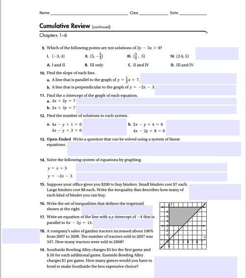 algebra 1 chapter 6 review answers