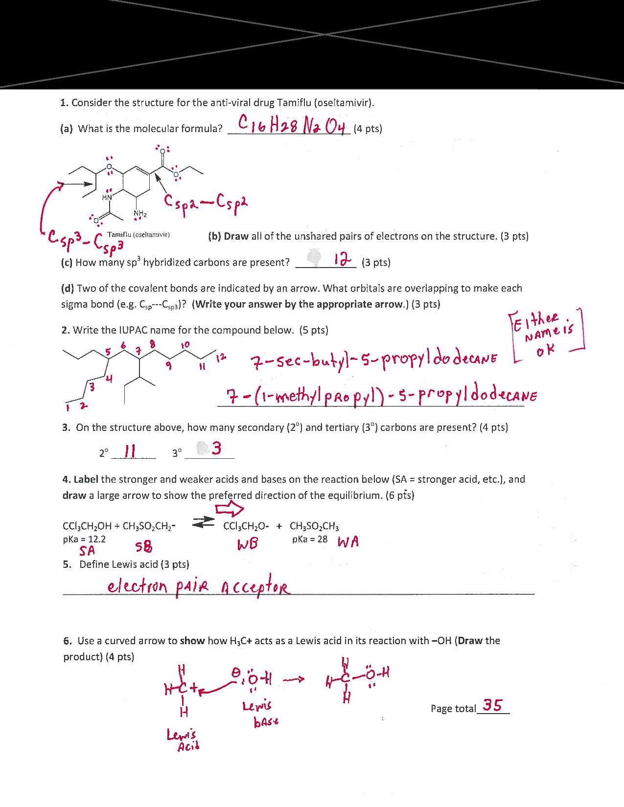 organic chemistry 1 final exam