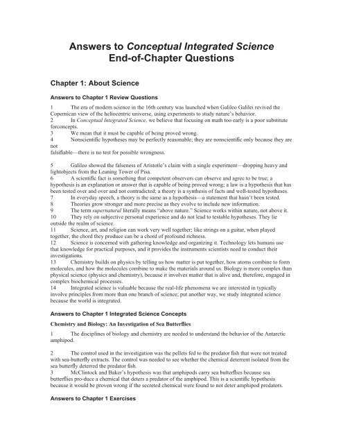 earth science chapter 24 assessment answers