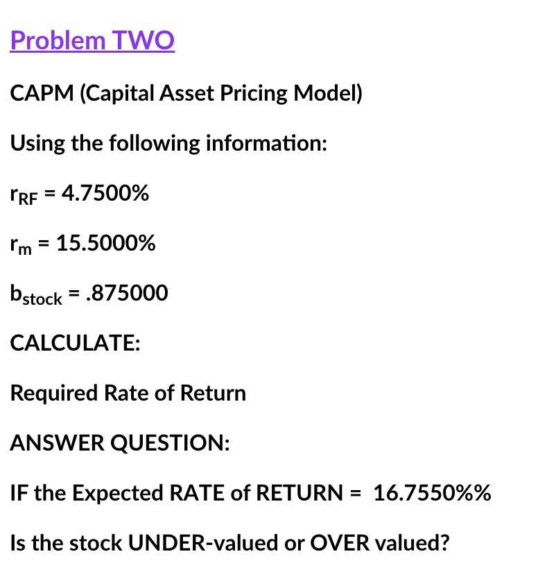 capital asset pricing model exam questions and answers