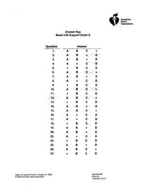 bls basic life support exam a answers 25 questions 2025