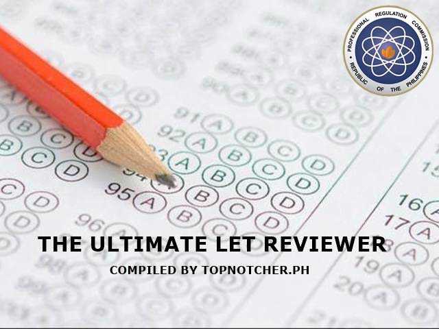 sample answer sheet for let exam