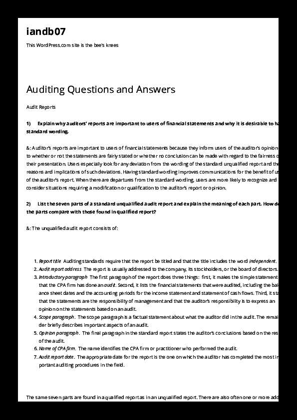 it audit exam questions and answers