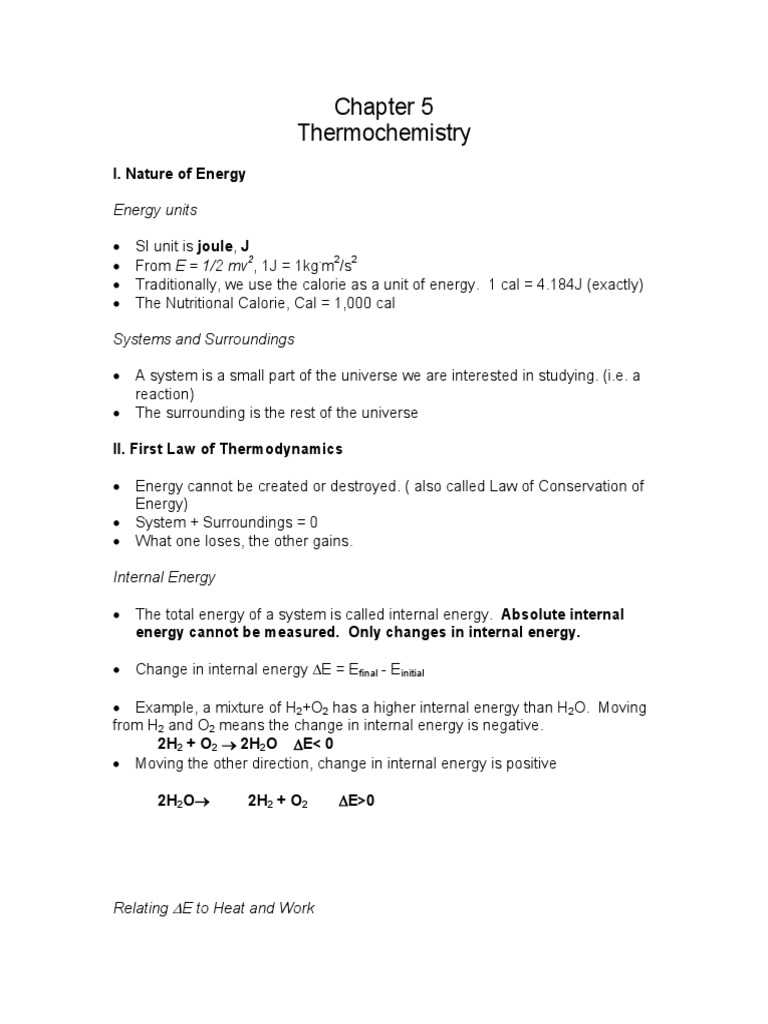 thermochemistry exam questions answers