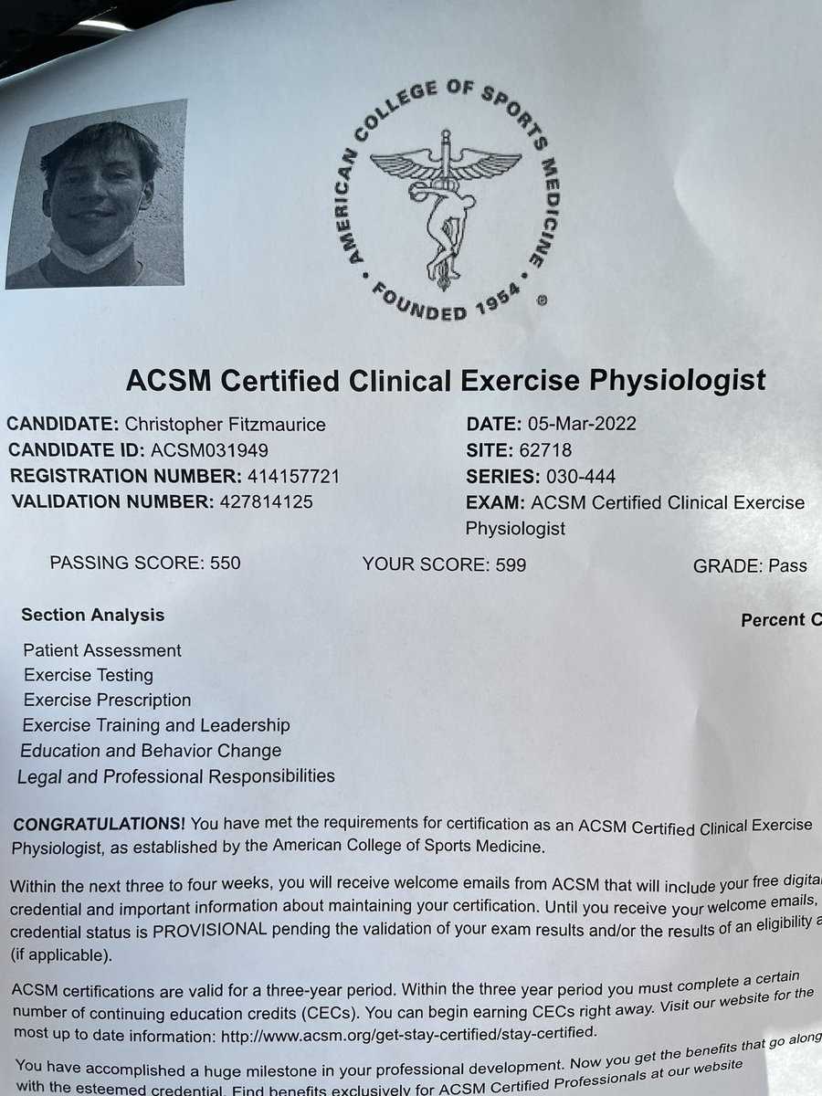 acsm exercise physiologist exam