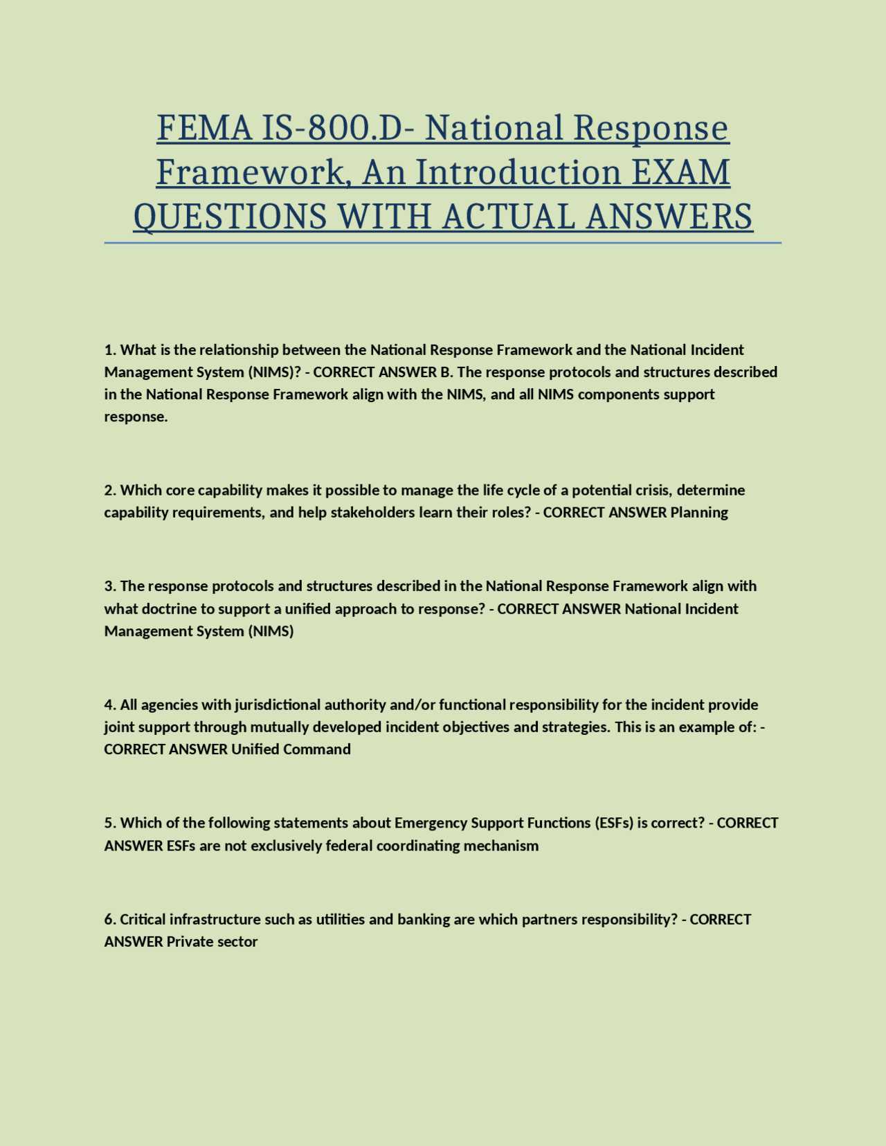 fema is 5 a exam answers