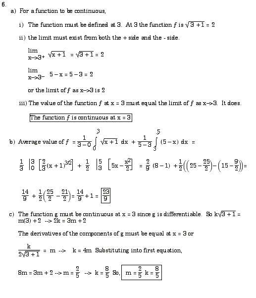 ap calculus exam answers