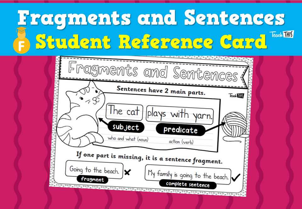 sentence fragments worksheet answers