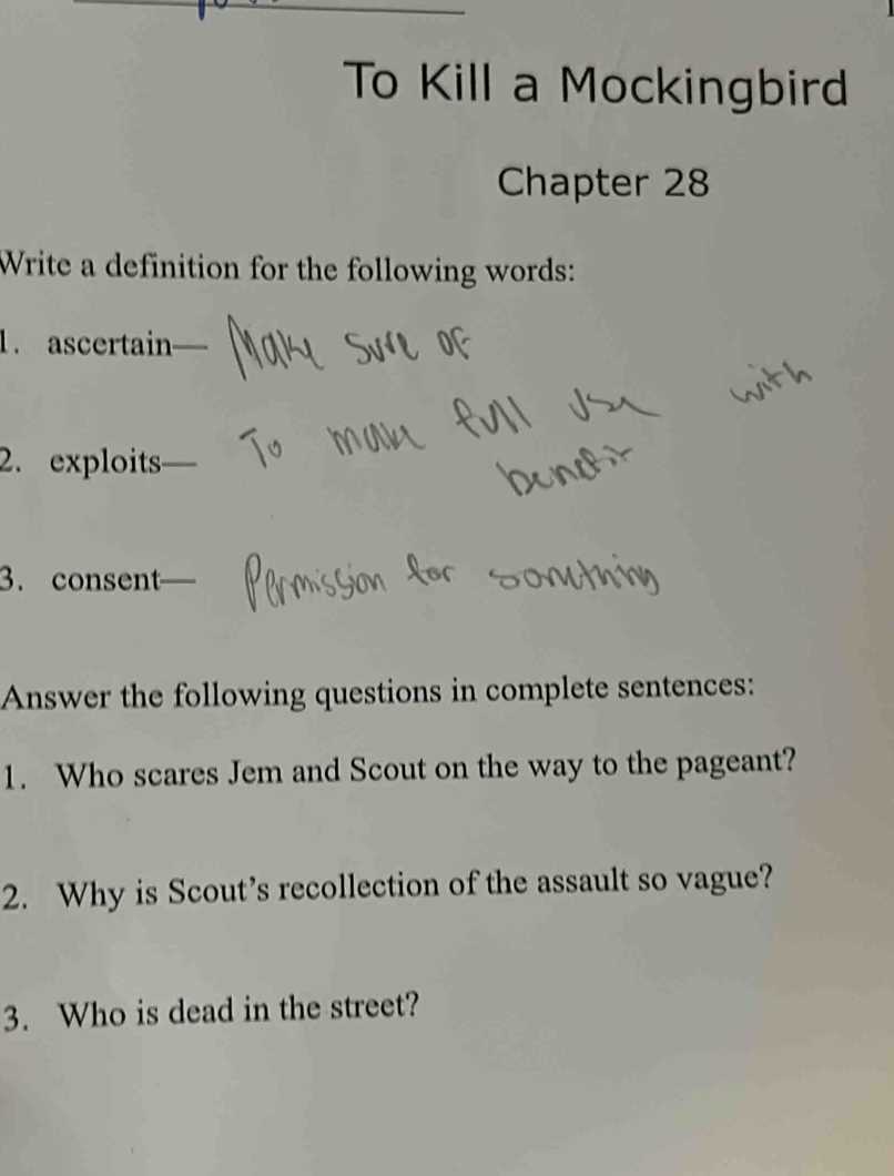 to kill a mocking bird questions and answers