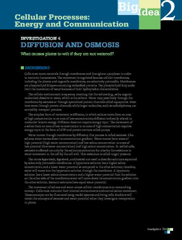 ap biology investigation 4 diffusion and osmosis answer key