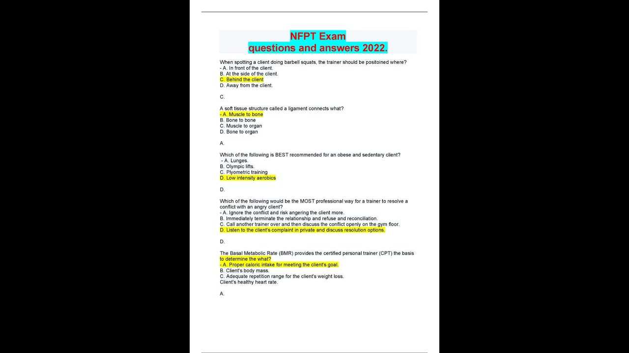 nfpt exam answers