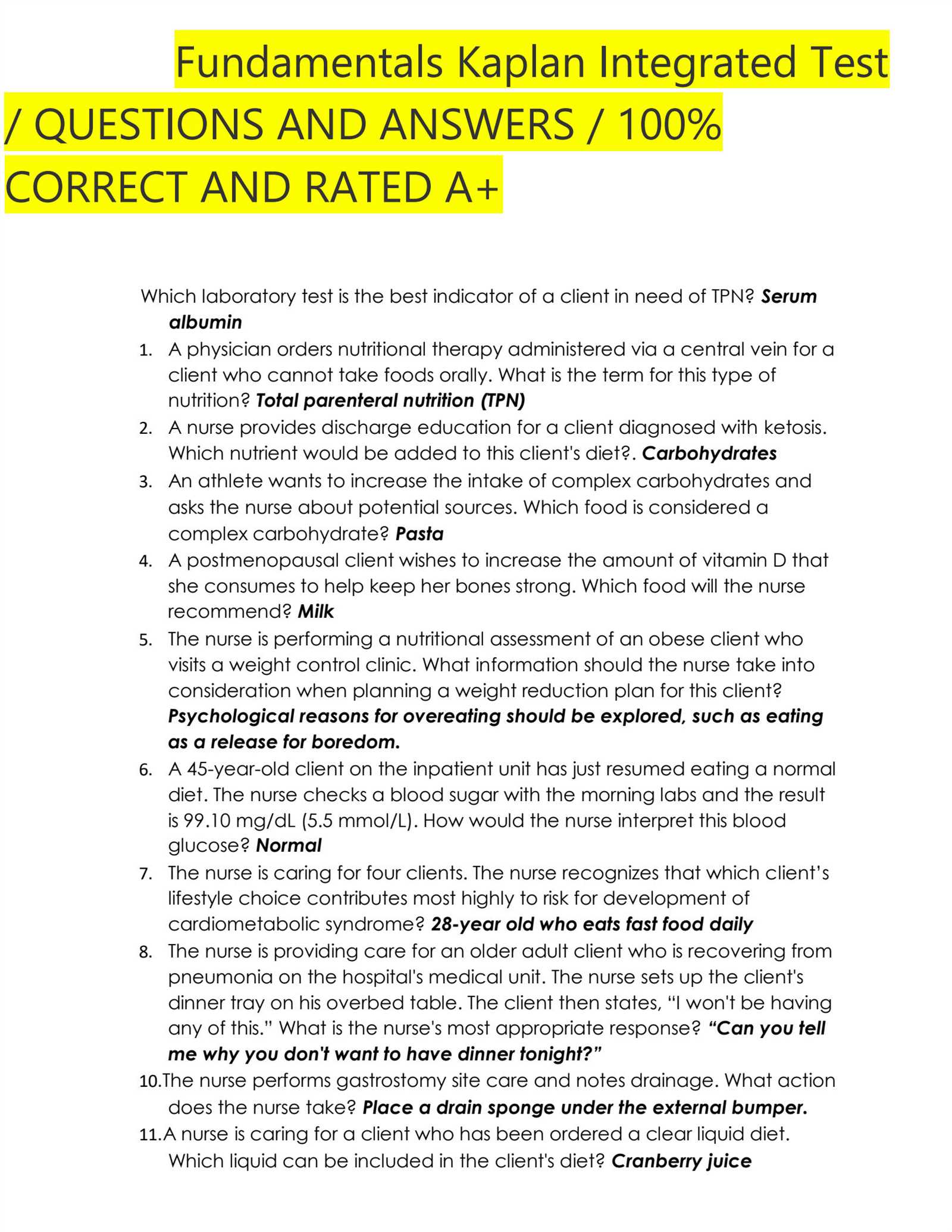 cannsell exam answers