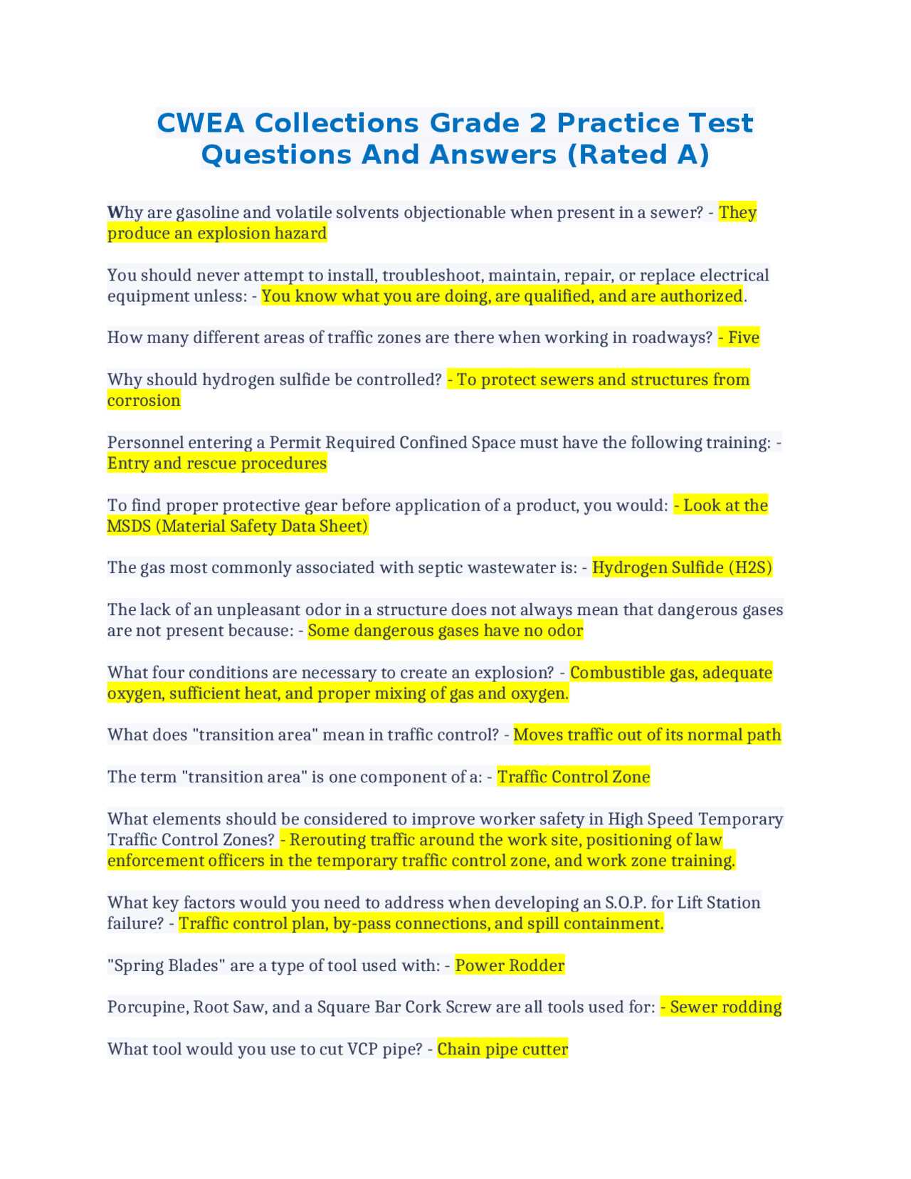 h2s exam answers