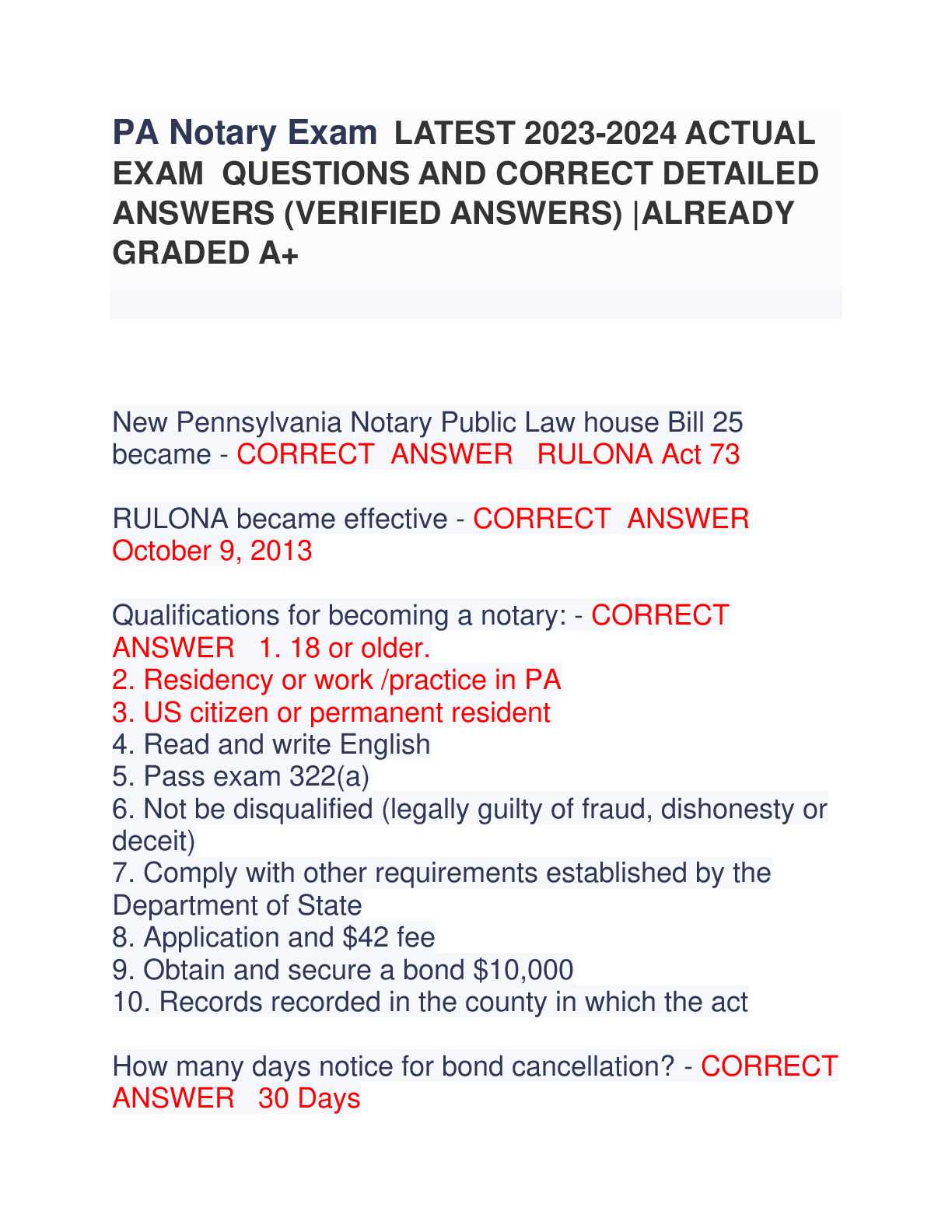 notary public exam questions and answers