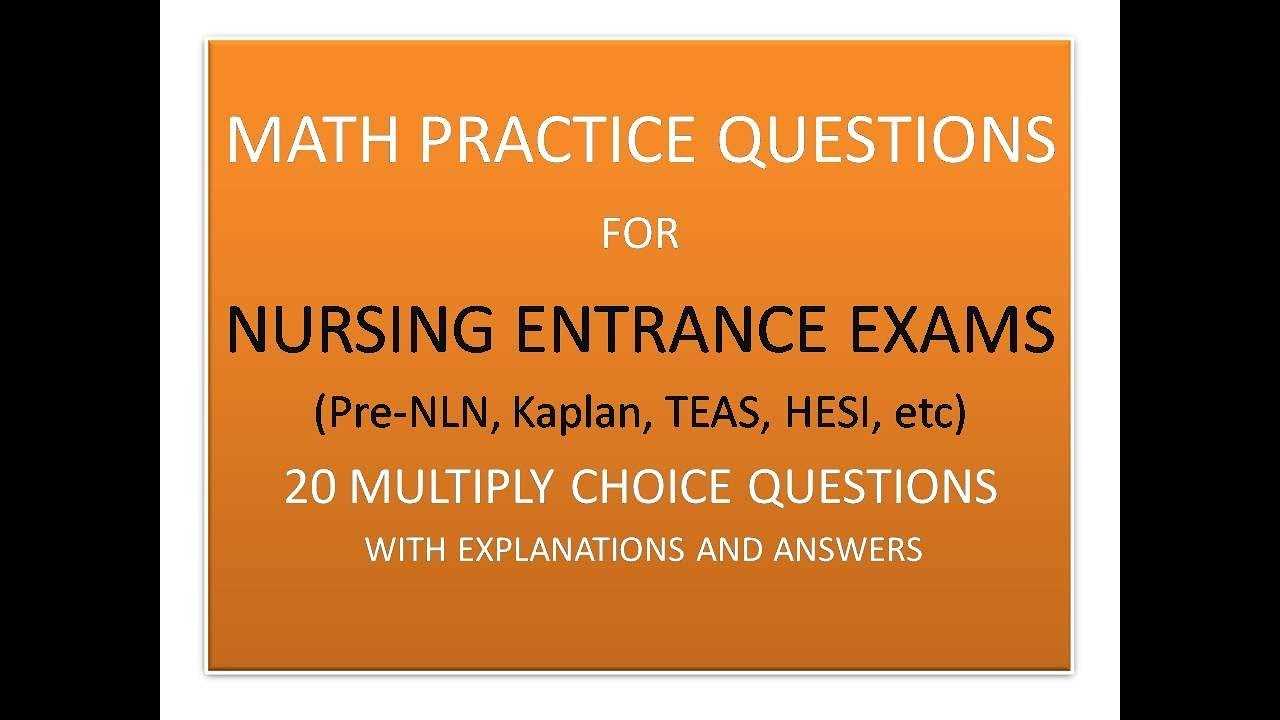 nursing entrance exam practice questions