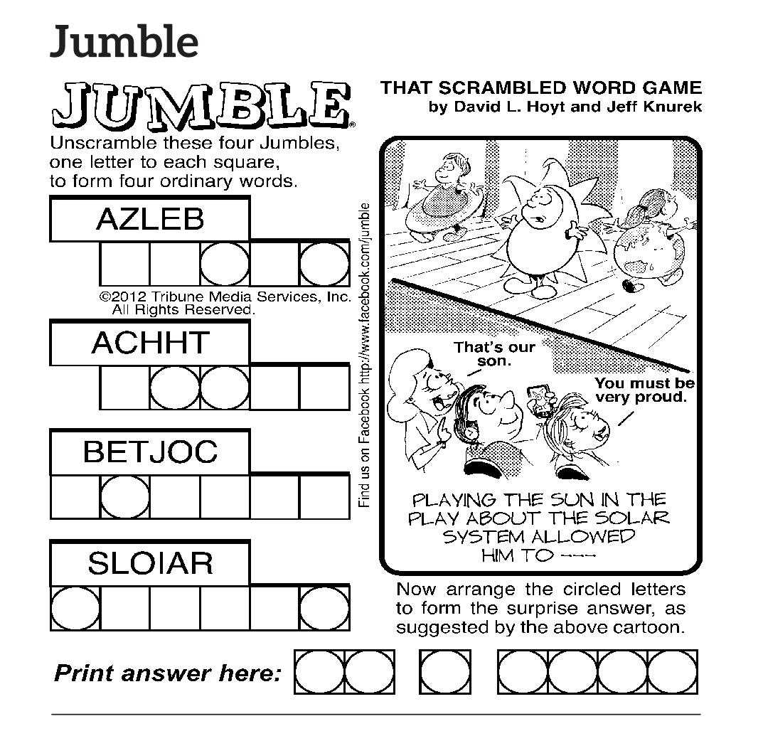 jumble gazette answer