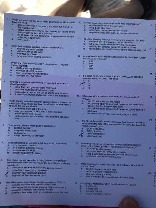 boater exam test answers