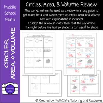 volume review worksheet answers