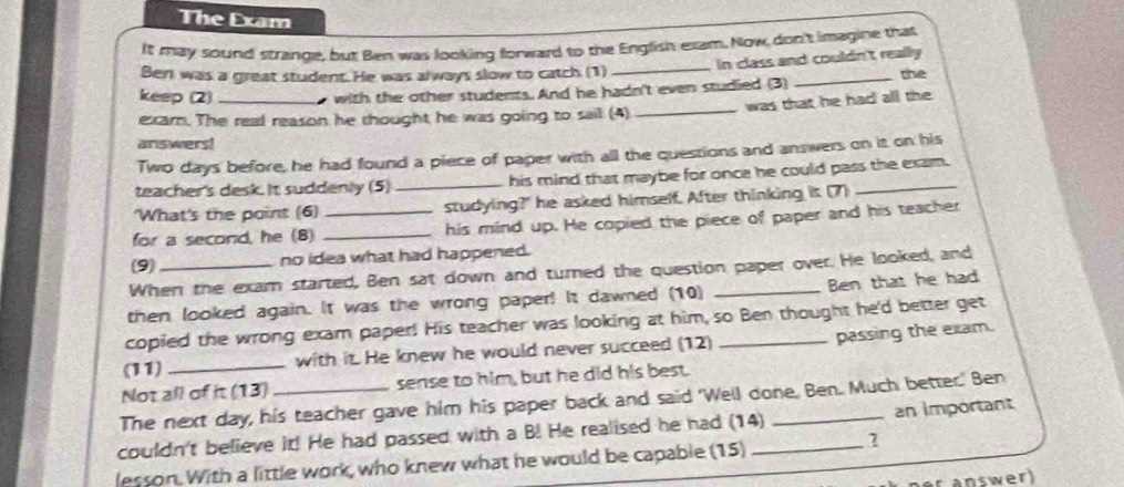 great exam answers