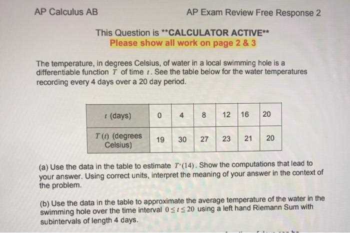 calculus exam answers