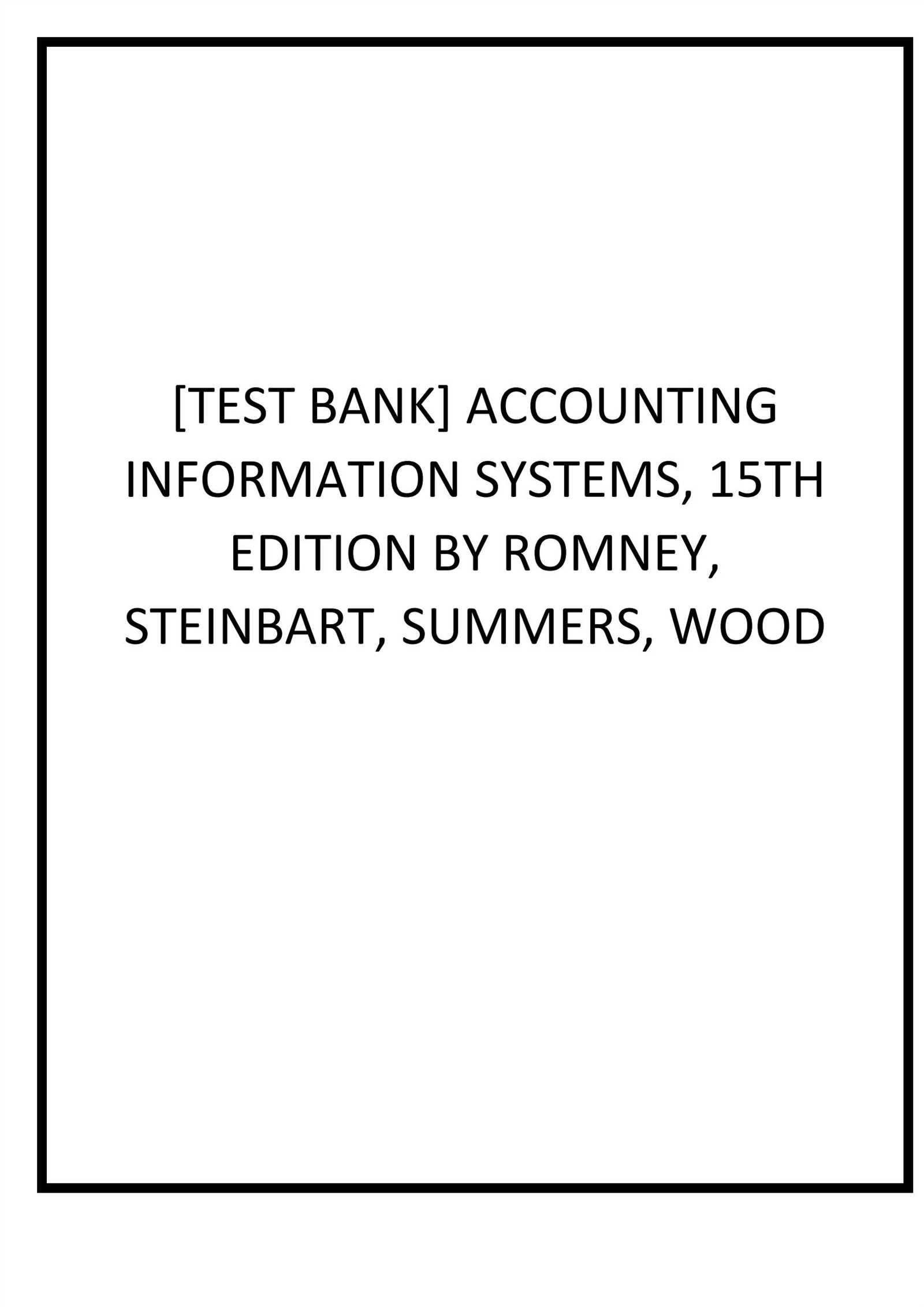 accounting information systems exam questions and answer