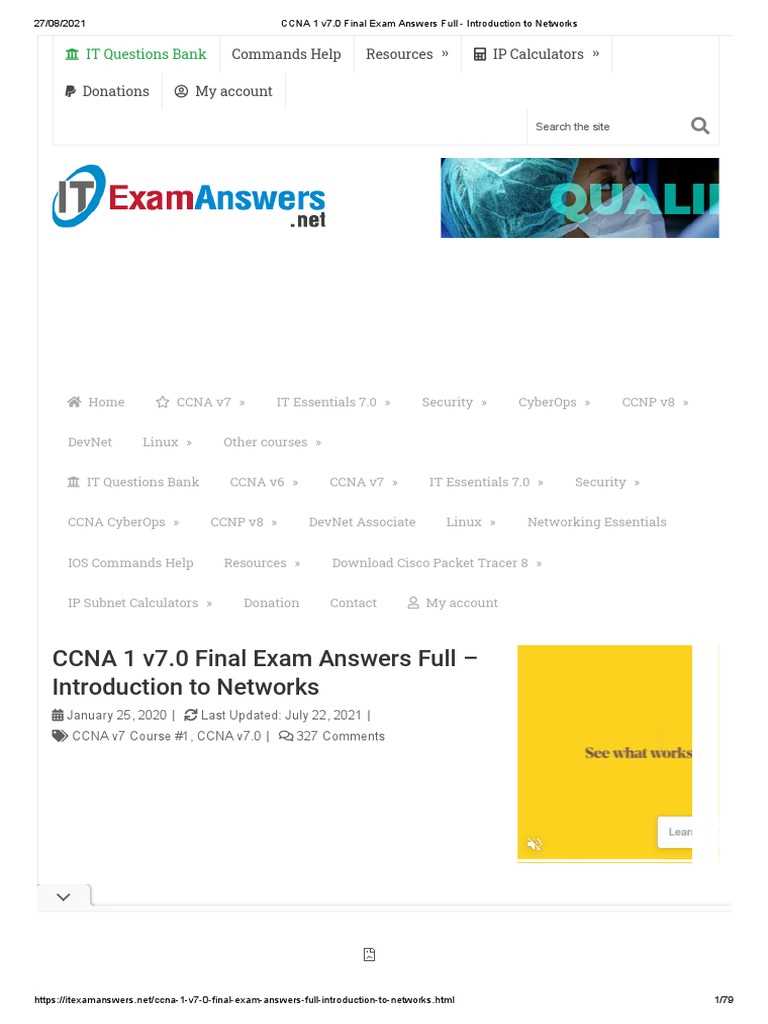 cisco course final exam answers