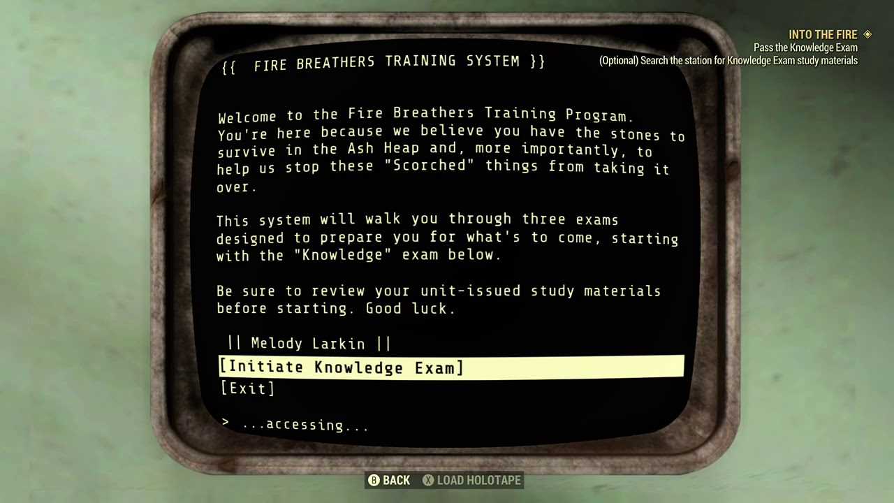 fire breathers exam answers fallout 76