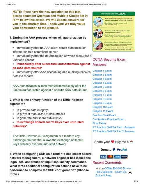 ccna chapter 6 exam answers