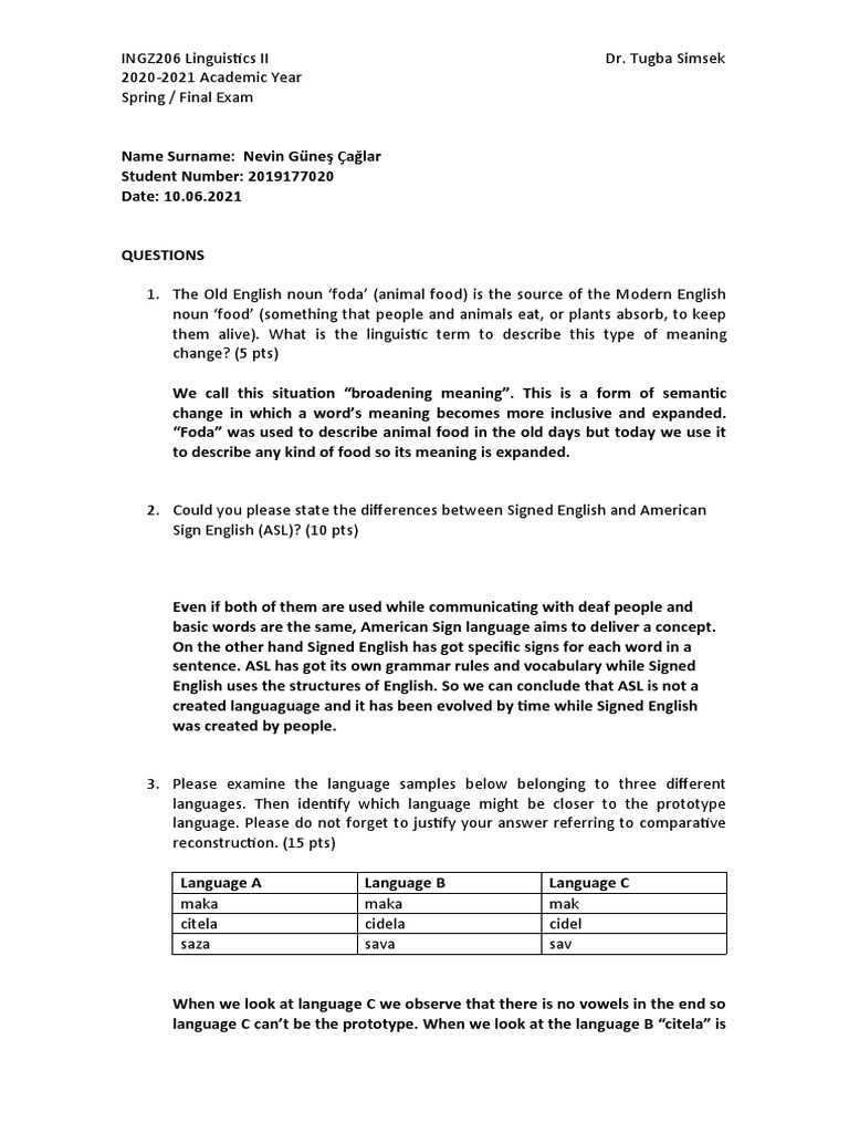 asl 1 final exam answers