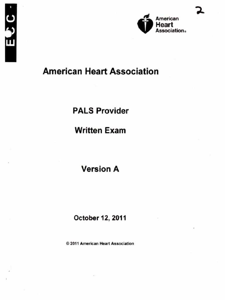 pals version a answer key